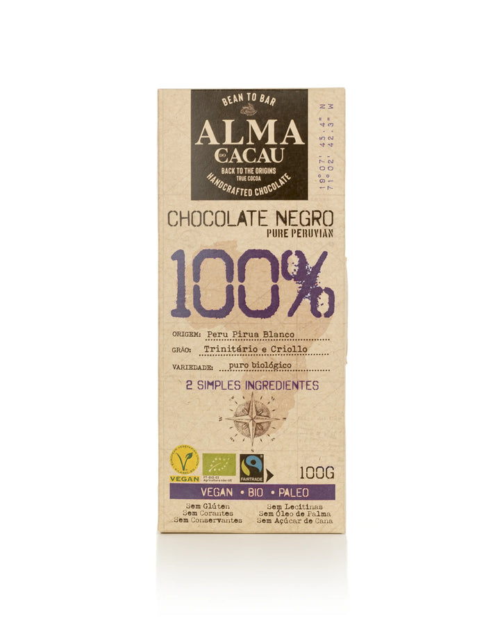 BIO Dark Chocolate 100% Cocoa Alma do Cacau 100g