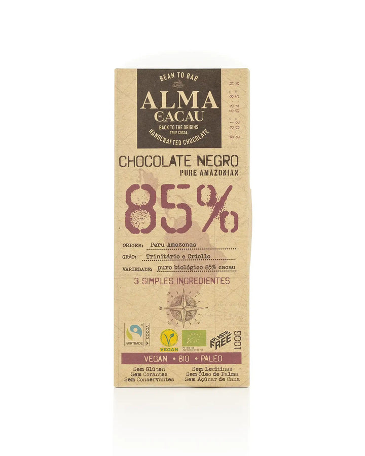 Chocolat noir BIO 85% Cacau Alma do Cacau 100g