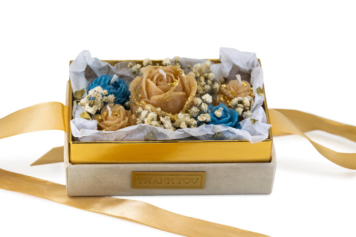 Box Gold Thank You - Bege e Azul