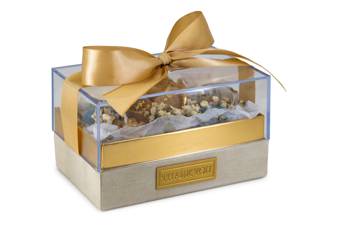 Box Gold Thank You - Bege e Azul