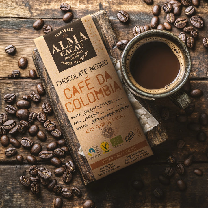 Chocolat noir BIO 60% Cacao au café torréfié Alma do Cacau 100g
