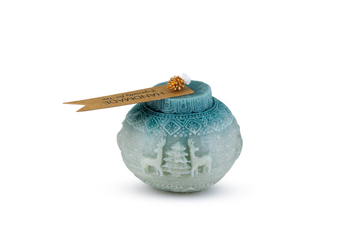 ⁠Vela Aromática Bola de Natal Renas