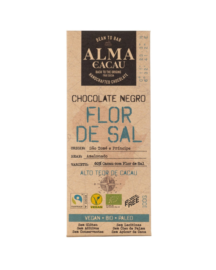 BIO Dark Chocolate 60% Cocoa w/ Flor de Sal Alma do Cacau 100 g