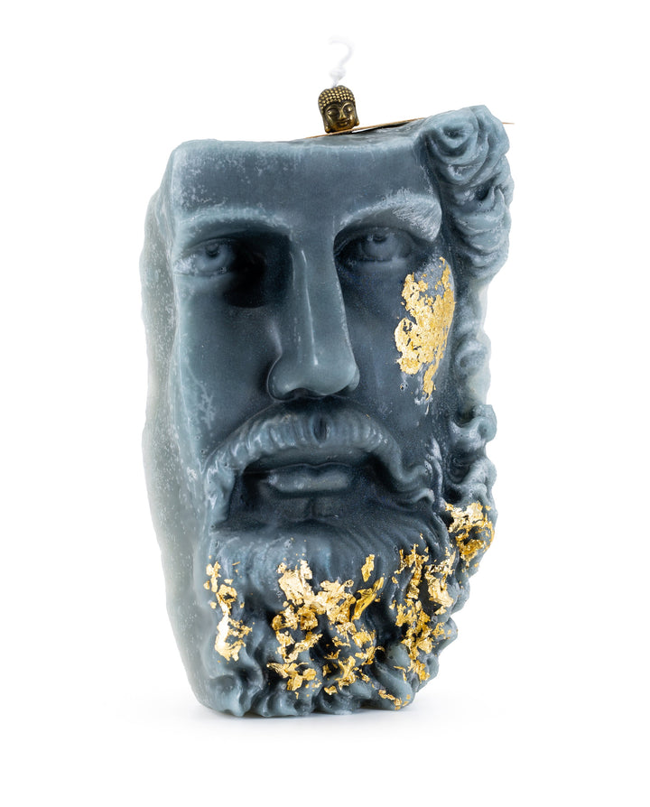 ⁠Vela Aromática Zeus c/ Folha de Ouro