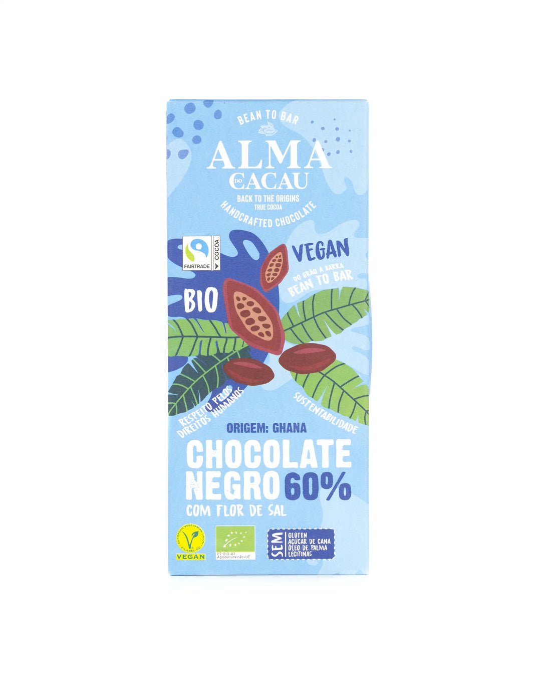 Chocolate Negro BIO 60% Cacau c/ Flor de Sal Alma do Cacau 100 g